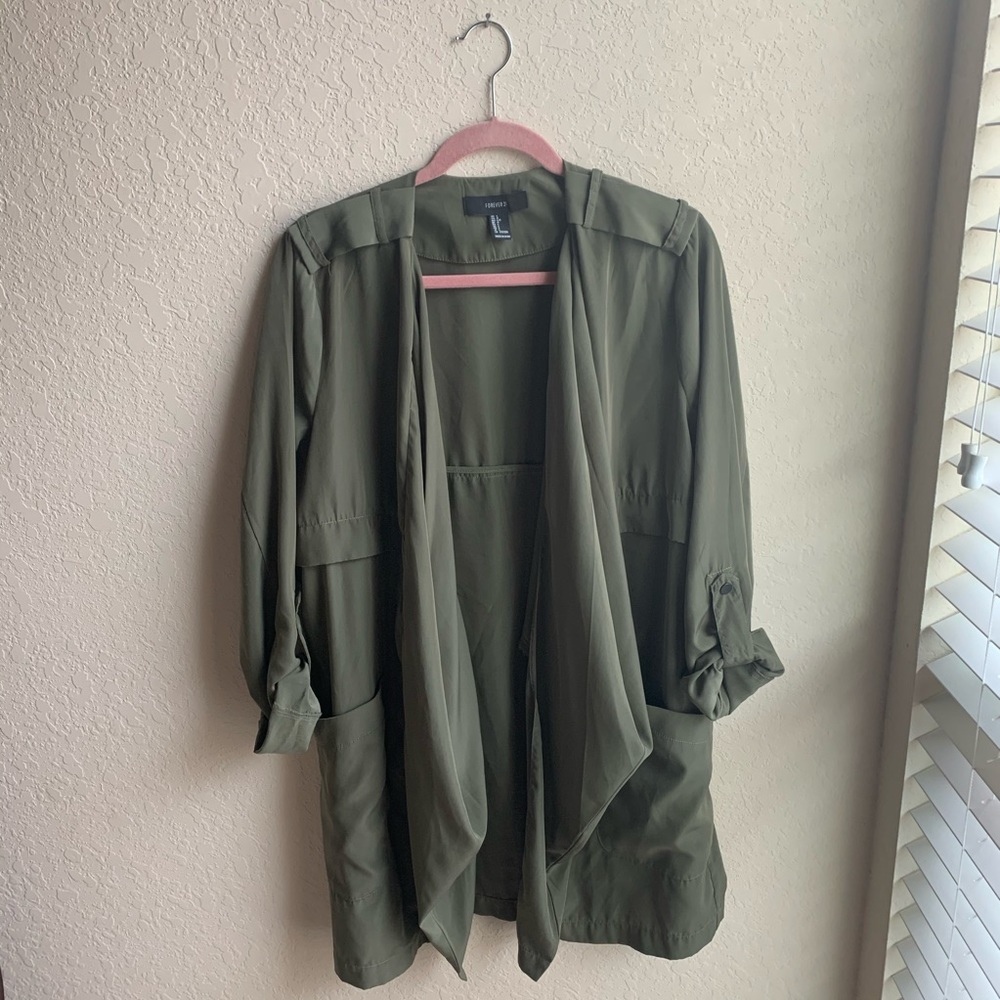 Flowy Olive Cardigan